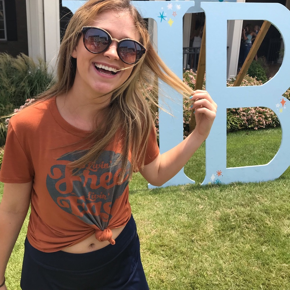 “Livin’ Free Livin’ Easy” Burnt Orange Crop Top